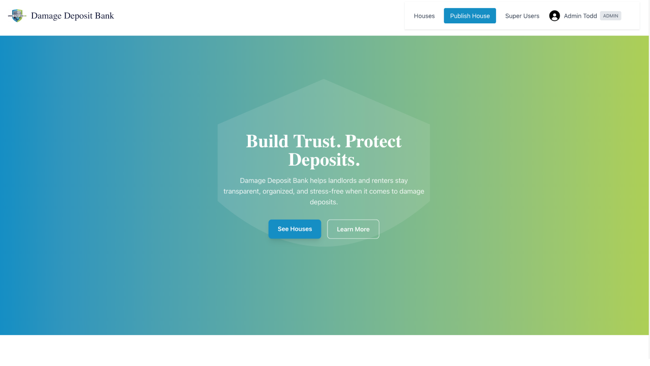Damage Deposit Bank screenshot